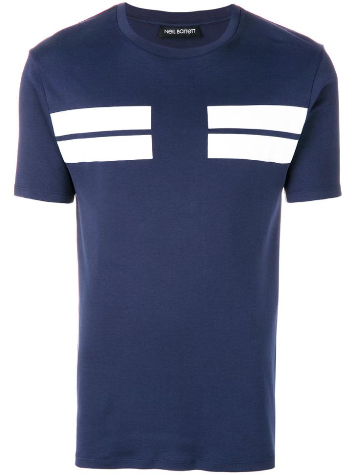 Neil Barrett Bar Stripe T-shirt - Blue