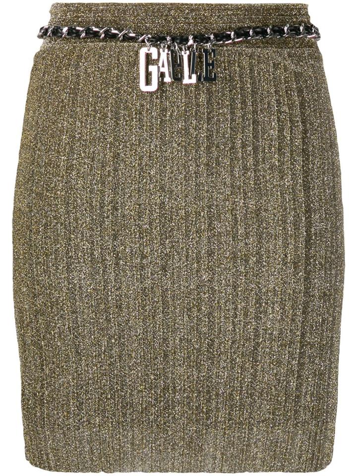Gaelle Bonheur Metallic Straight Mini Skirt - Gold