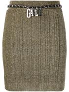 Gaelle Bonheur Metallic Straight Mini Skirt - Gold