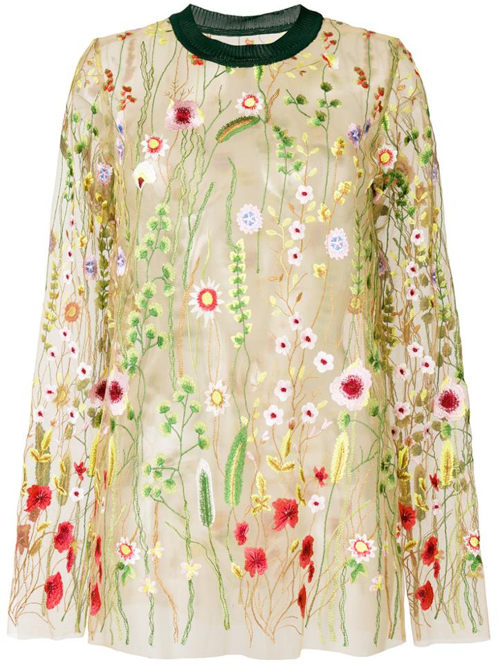 Marques'almeida Embroidered Floral Blouse - Multicolour