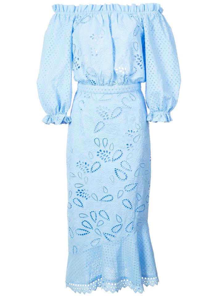Saloni Off-the-shoulder Dress - Blue