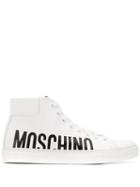 Moschino Logo High-top Sneakers - White