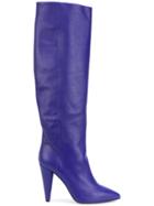 Erika Cavallini Pointed Knee-length Boots - Pink & Purple