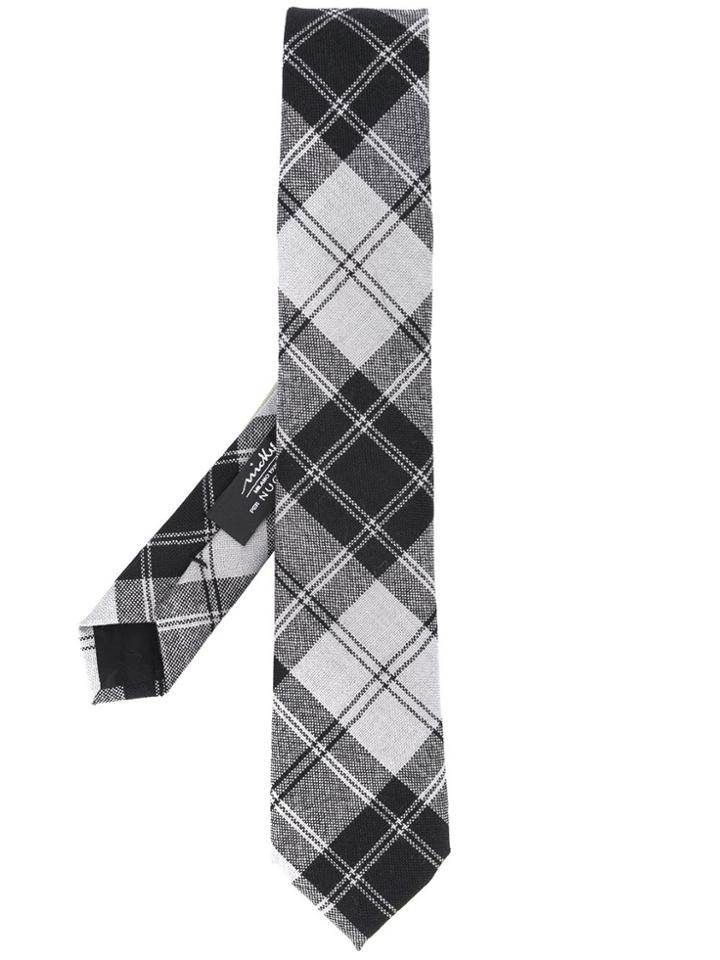 Nicky Plaid Pattern Tie - Grey