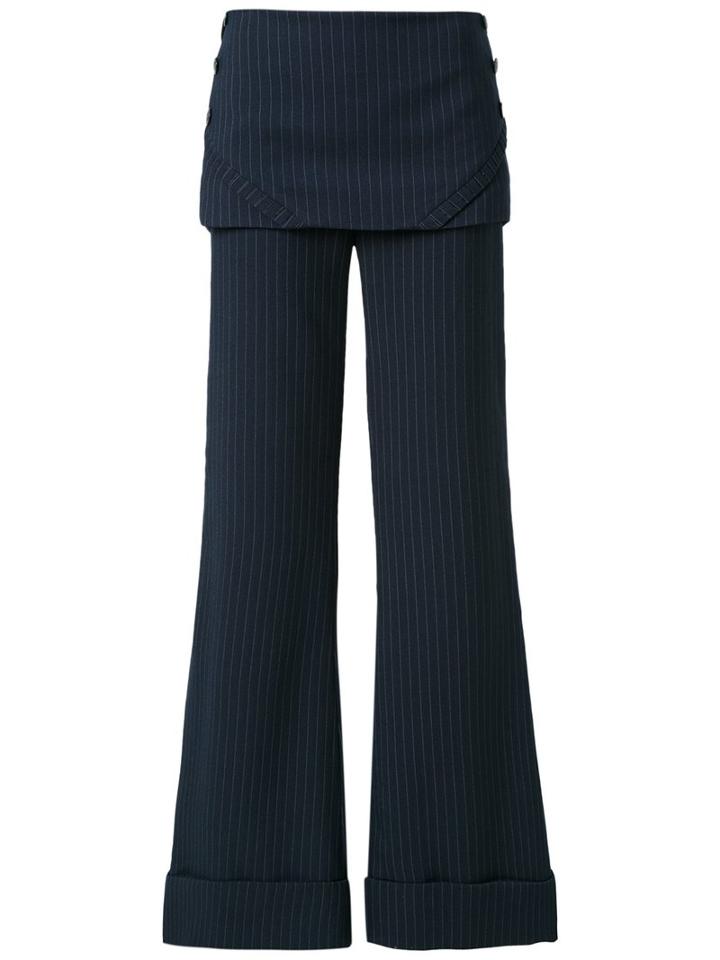 Andrea Bogosian Flared Trousers, Women's, Size: P, Blue, Polyester/viscose
