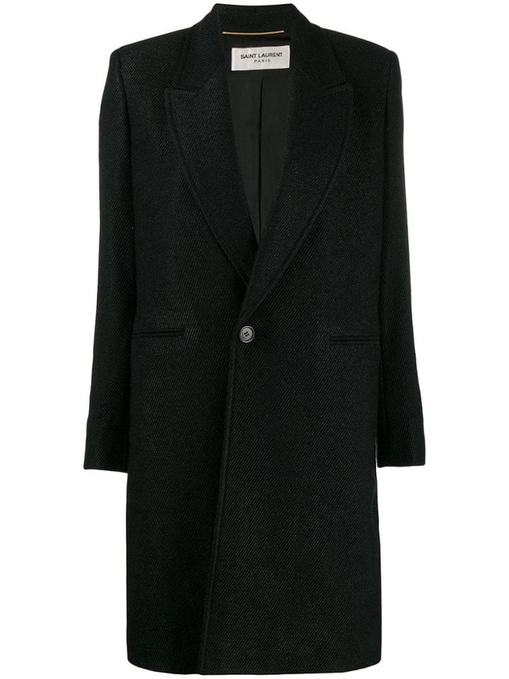 Saint Laurent Single-breasted Coat - Black