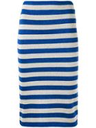 Laneus - Striped Lurex Skirt - Women - Polyamide/polyester/viscose - 42, Women's, Blue, Polyamide/polyester/viscose