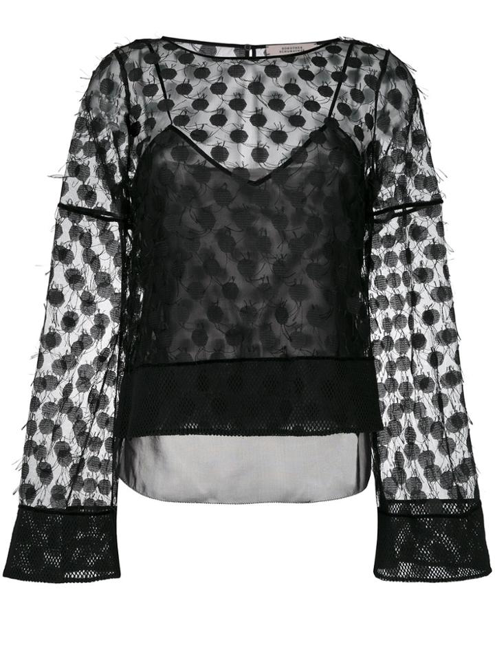 Dorothee Schumacher Sheer Embroidered Blouse - Black