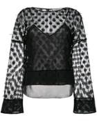 Dorothee Schumacher Sheer Embroidered Blouse - Black