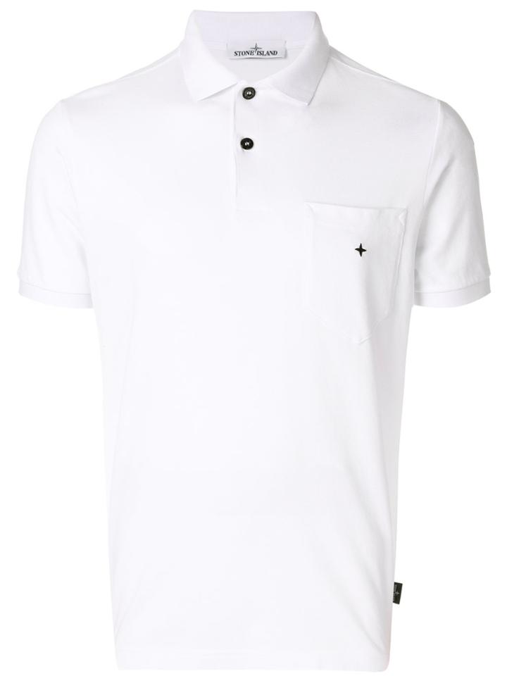 Stone Island Embroidered Polo Shirt - White