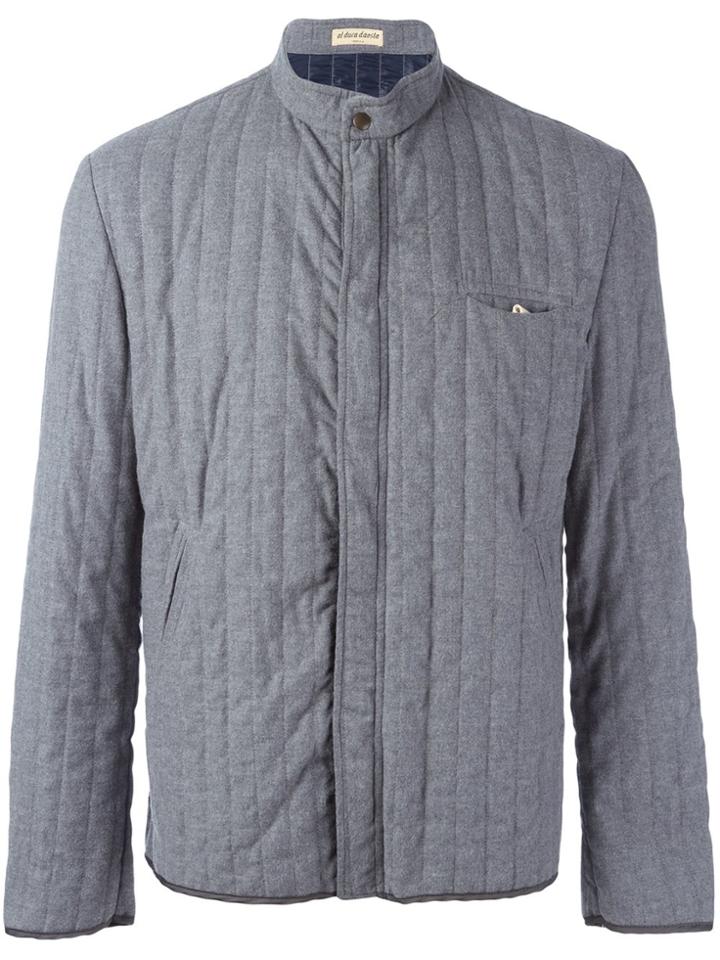 Al Duca D'aosta 1902 Quilted Band Collar Jacket - Grey