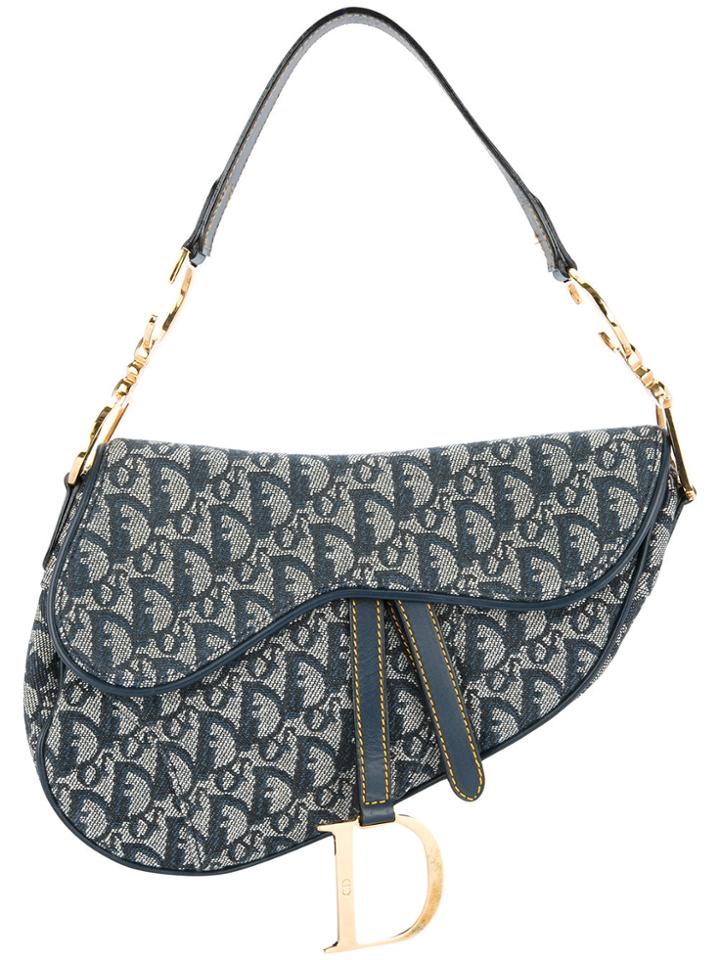 Christian Dior Vintage Saddle Party Handbag - Blue