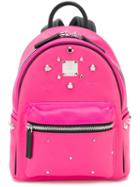 Mcm Studded Small-sized Backpack, Pink/purple, Leather/metal Other