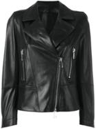 Sylvie Schimmel Biker Jacket With Silver Tone Zippers - Black