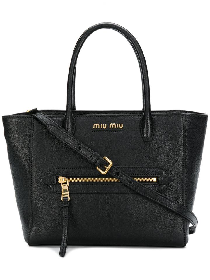 Miu Miu Small Logo Tote Bag - Black