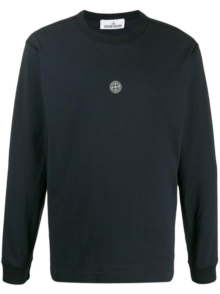 Stone Island Logo Print Sweatshirt - Blue