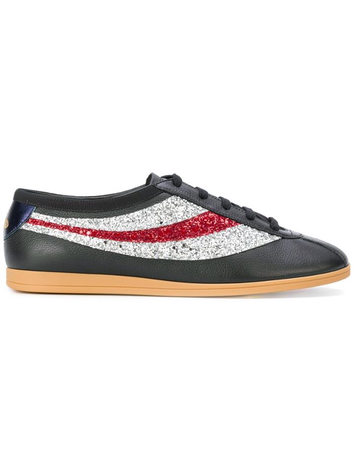 Gucci Glitter Swoosh Sneakers - Black