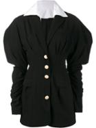 Jacquemus Puff Sleeve Mini Dress, Size: 36, Black, Wool/cotton