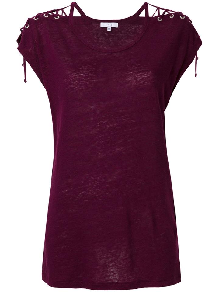 Iro Shoulder Tie T-shirt - Pink & Purple