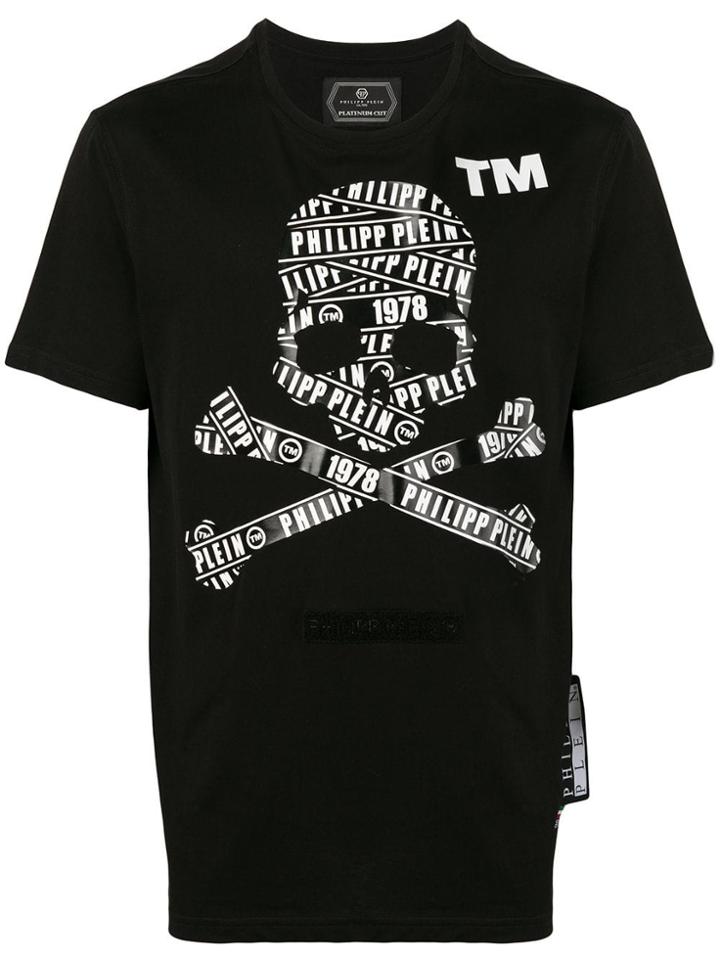 Philipp Plein Skull And Crossbones Print T-shirt - Black