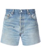 R13 Crossover Frayed Shorts - Blue