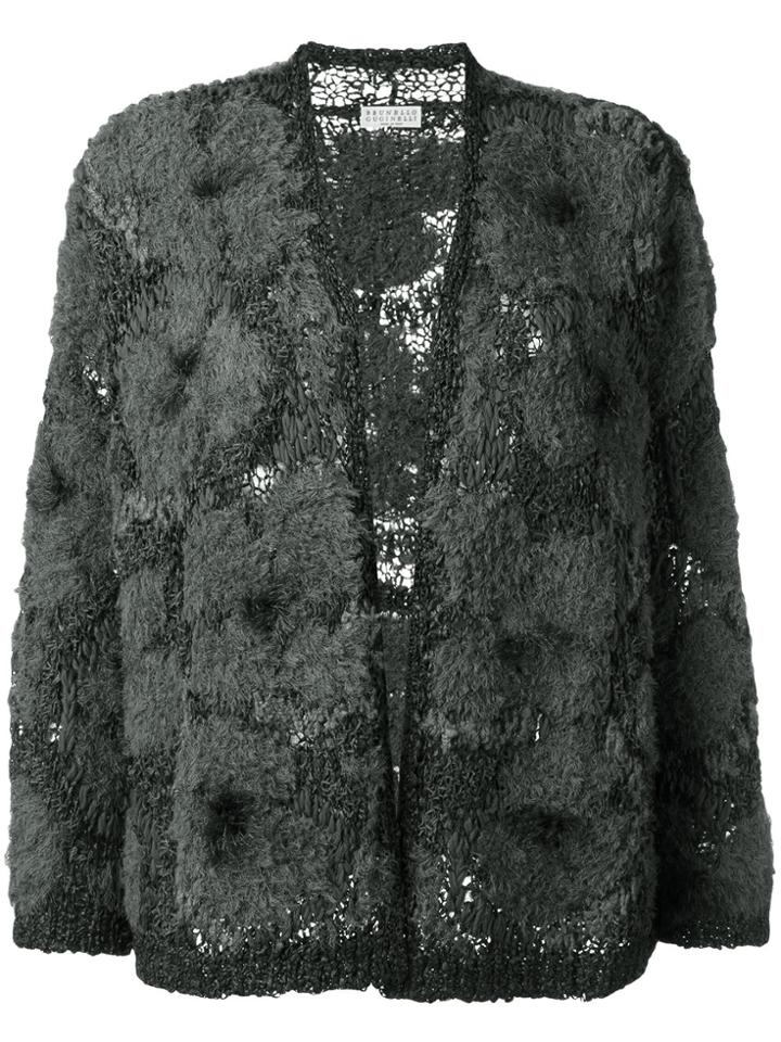 Brunello Cucinelli Tweed Cardigan - Grey