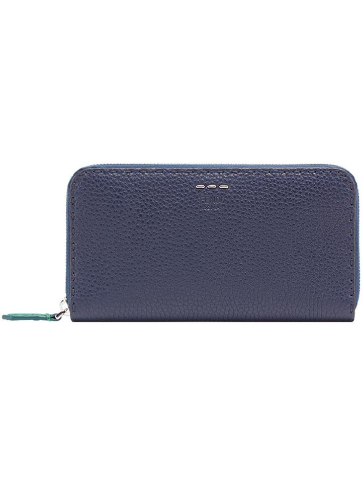 Fendi Zip-around Selleria Wallet - Blue