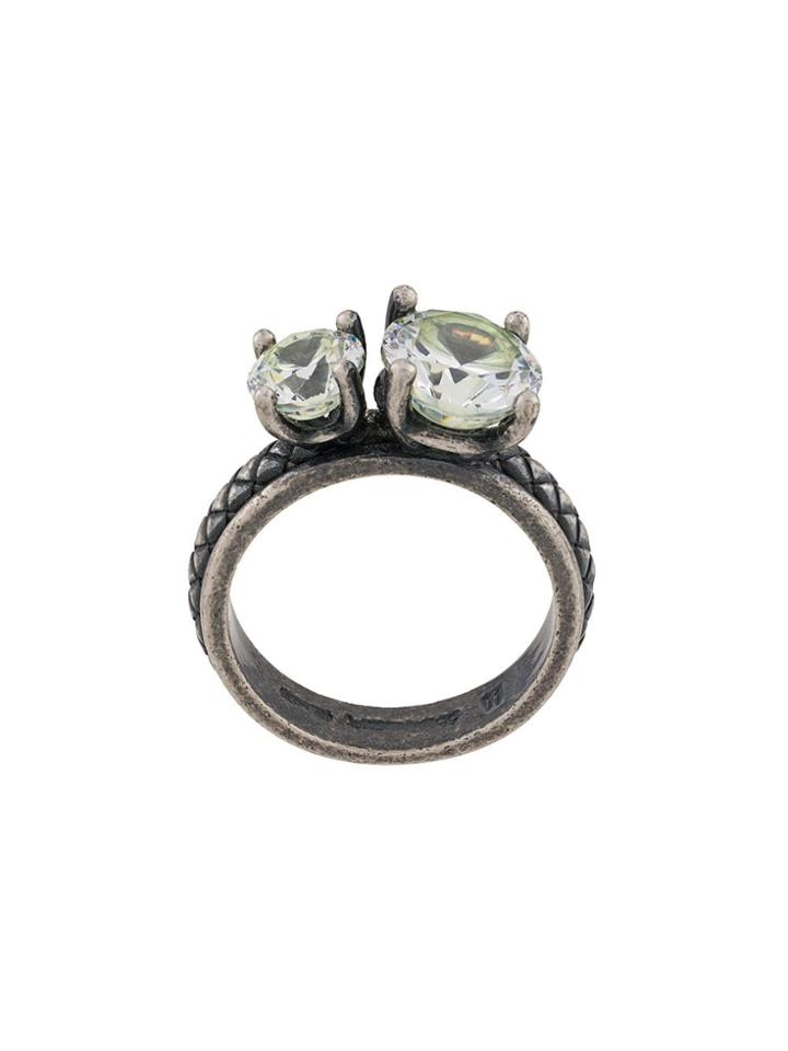 Bottega Veneta Chamomile Cubic Zirconia Stone Ring - Silver