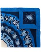 Kiton Floral Print Foulard - Blue