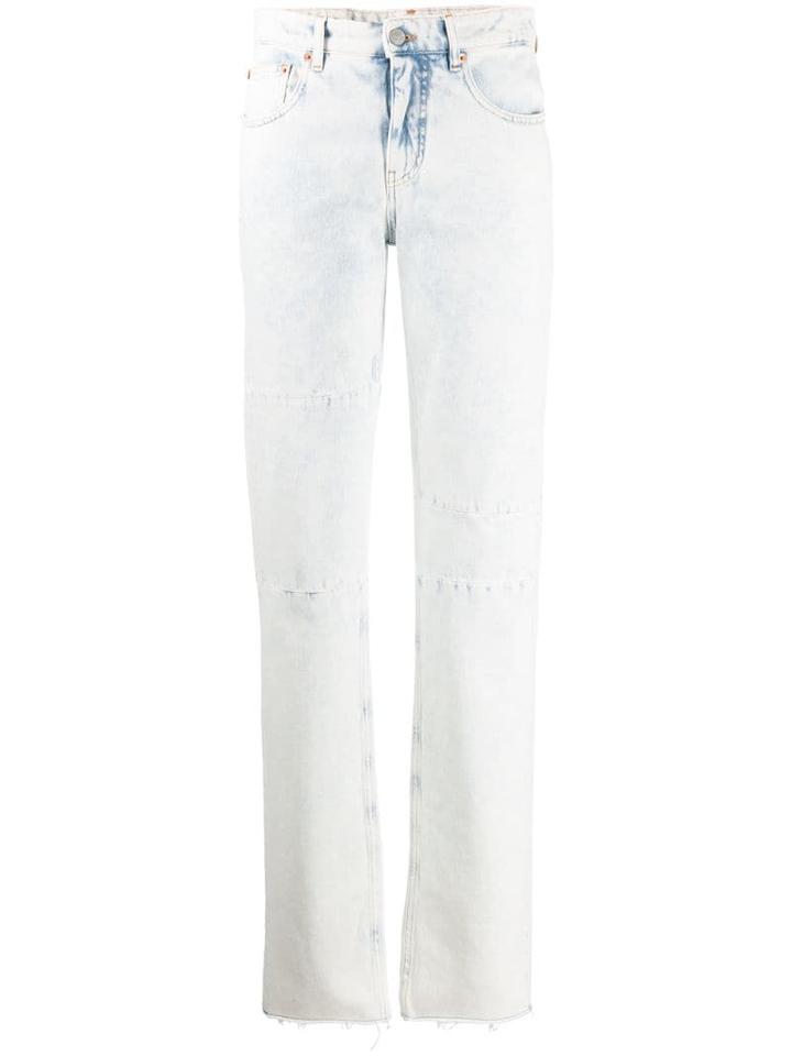 Mm6 Maison Margiela Acid Wash Straight-leg Jeans - Blue