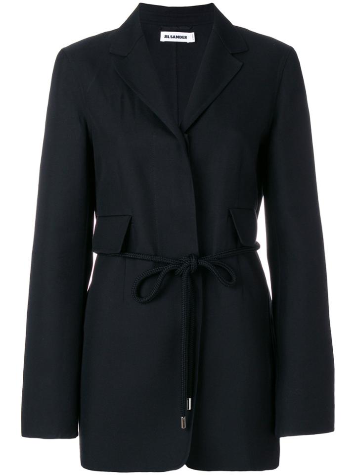 Jil Sander Belted Fitted Blazer - Black