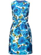 Michael Kors Collection Floral Print Sheath Dress - Blue