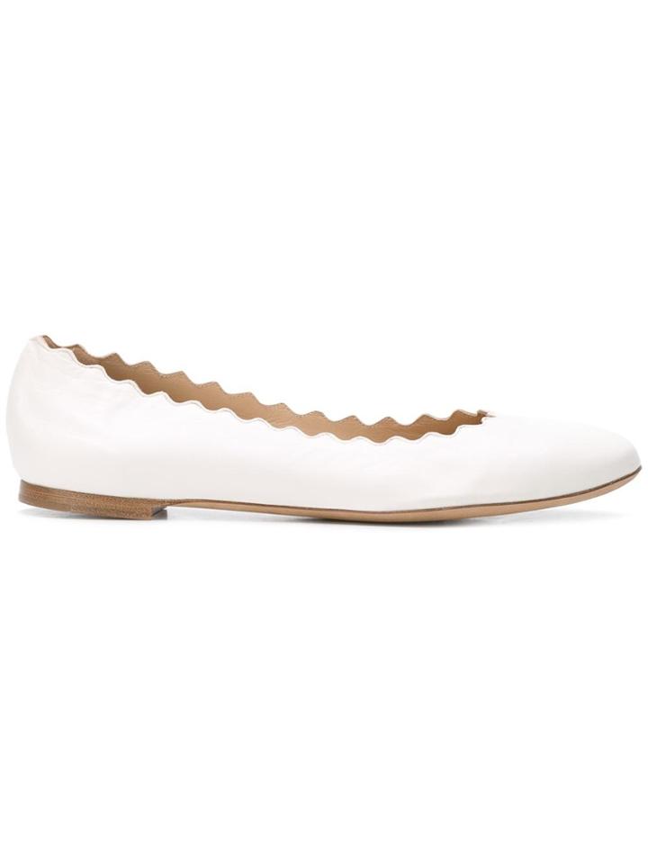 Chloé Lauren Ballerinas - White