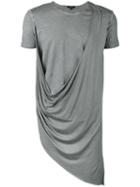 Unconditional - Asymmetric Draped Double Front T-shirt - Men - Cotton/rayon - M, Grey, Cotton/rayon