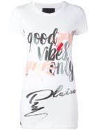 Philipp Plein Vibes T-shirt, Size: Small, White, Cotton