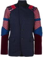 Comme Des Garçons Homme Plus Multi Print Blazer, Men's, Size: Medium, Blue, Silk/polyester/cupro/wool