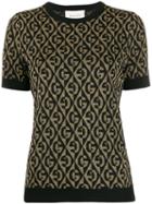 Gucci Gg Rhombus Jacquard Knitted Top - Black