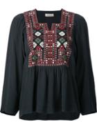 Masscob Geometric Embroidery Blouse