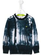 Armani Junior Forest Print Sweatshirt, Boy's, Size: 10 Yrs, Blue