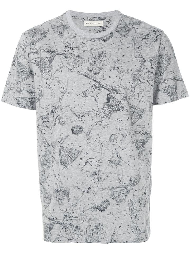 Etro Cosmos Print T-shirt - Grey