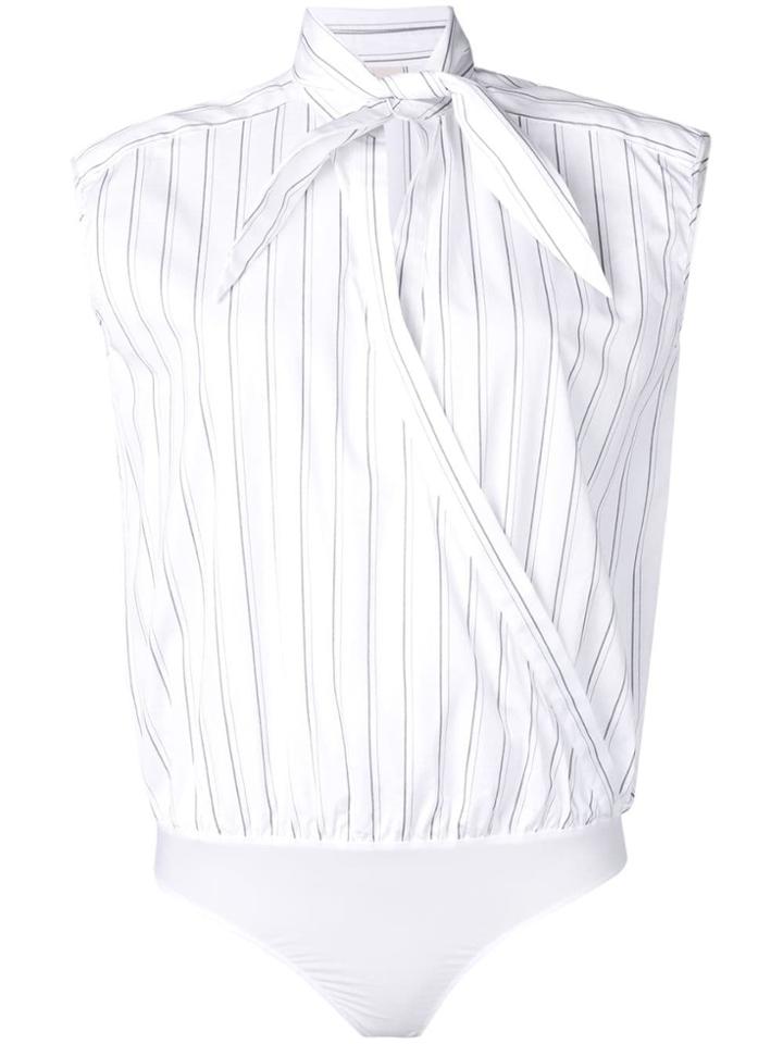 Pinko Striped Body Blouse - White