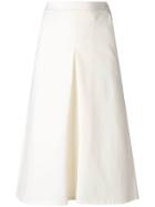 Twin-set High Waisted Midi Skirt - White