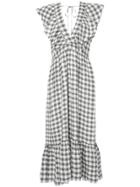 Lee Mathews Edith Ruffle Dress - Grey