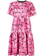 Kenzo Floral Print Flared Dress - Pink