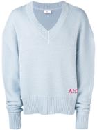 Ami Alexandre Mattiussi V Neck Oversize Sweater - Blue