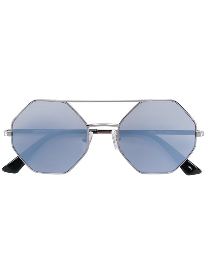 Mcq By Alexander Mcqueen Eyewear Double Bridge Sunglasses - Metallic