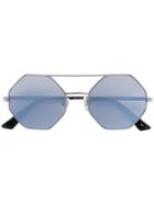 Mcq By Alexander Mcqueen Eyewear Double Bridge Sunglasses - Metallic