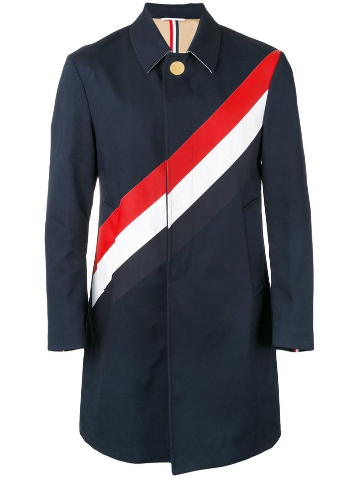 Thom Browne - Striped Coat - Men - Cotton - 3, Blue, Cotton