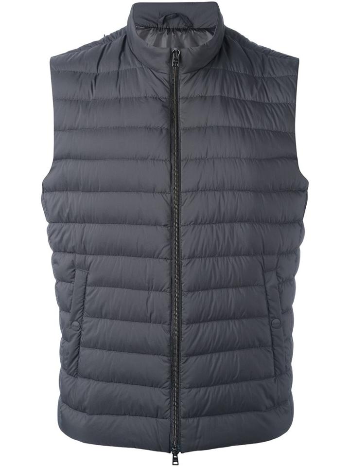 Herno Padded Gilet, Men's, Size: 50, Grey, Polyamide/polyurethane/feather Down