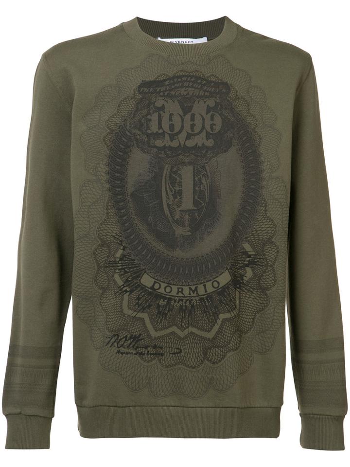 Givenchy Printed Sweatshirt, Men's, Size: Xl, Green, Cotton